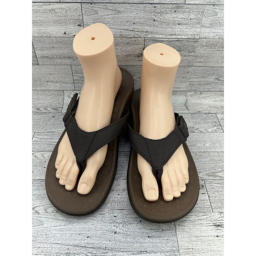 Vionic Ryder Mens Brown‎ Orthaheel Technology Thong Sandals TVM1001-1 Size 9